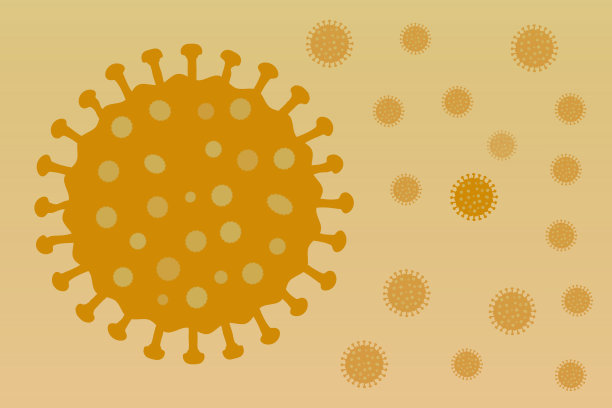 象征冠状病毒的病毒设计(Covid-1(9))图片下载