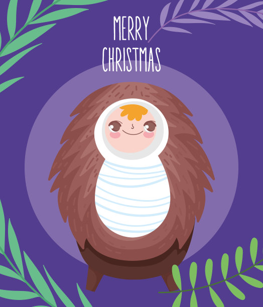 小耶稣在马槽里诞生，圣诞快乐图片下载