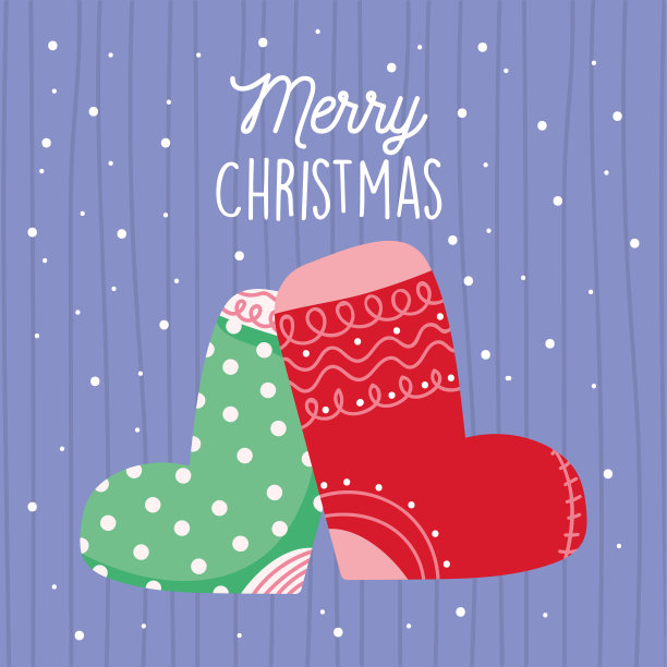 圣诞快乐，庆祝温暖的装饰袜子雪图片下载