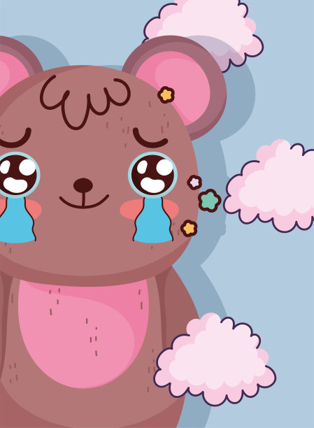 可爱的卡通小熊在哭图片下载