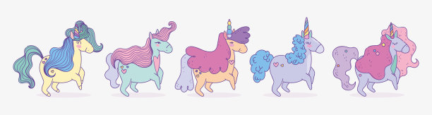 幻独角兽卡通人物设定图片下载