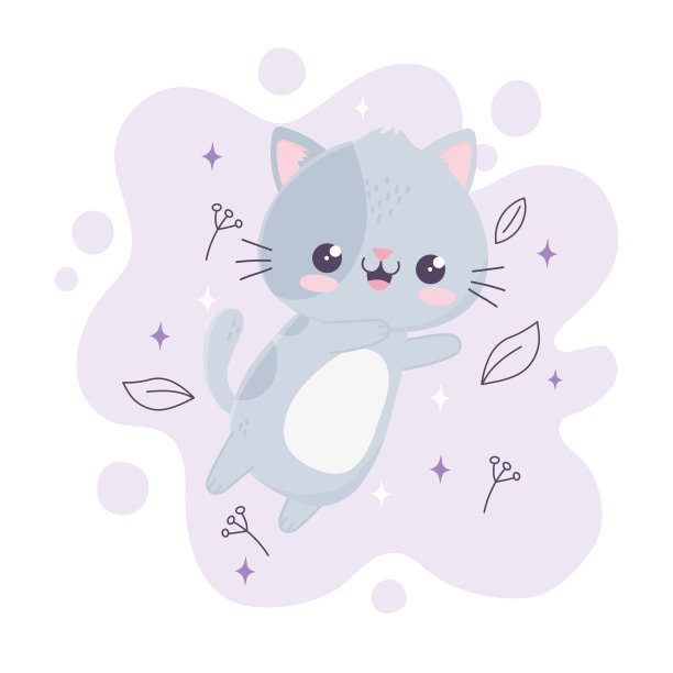 卡哇伊卡通快乐表情猫微笑图片下载