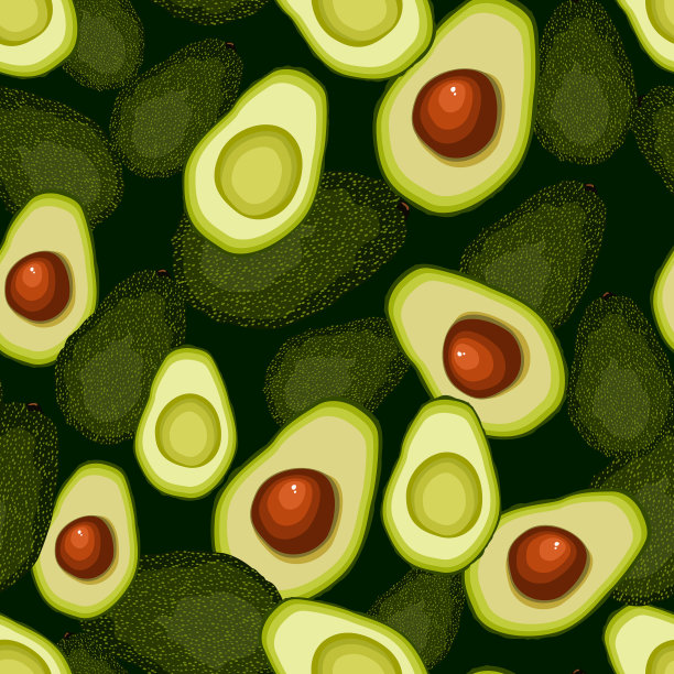 无缝背景对半牛油果图片下载