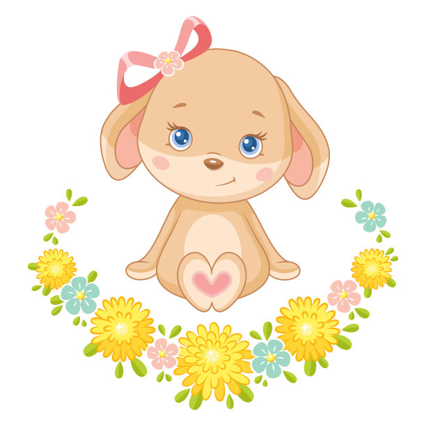 可爱的复活节兔子和花架图片下载