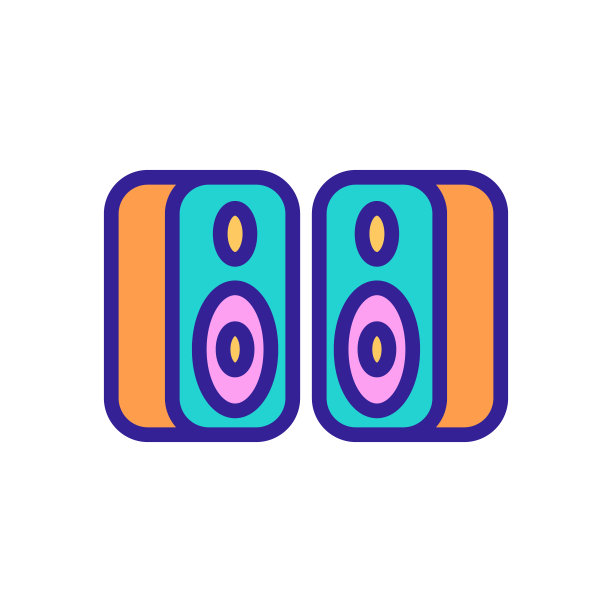 声学柱图标向量。孤立轮廓符号插图图片下载