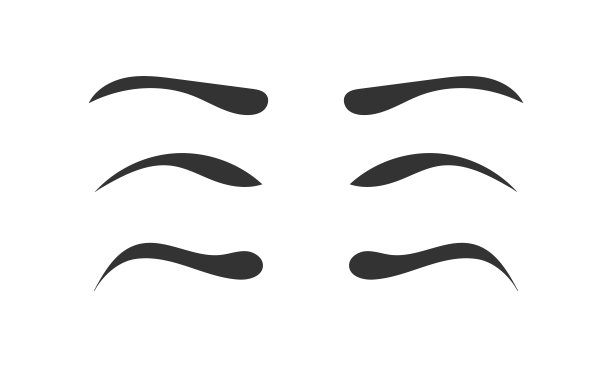 各种形状的眉毛。图片下载