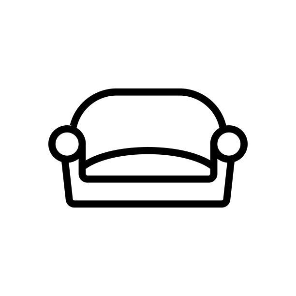 主页沙发图标向量。孤立轮廓符号插图图片下载