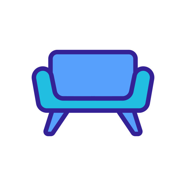 临时沙发图标向量。孤立轮廓符号插图图片下载