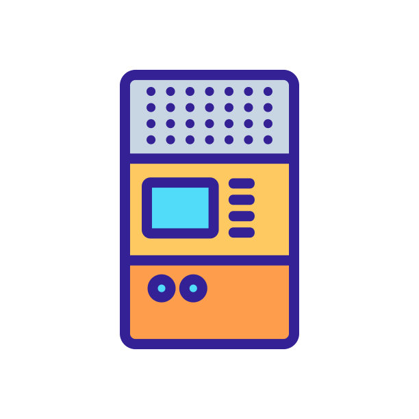 复古电脑图标向量。孤立轮廓符号插图图片下载