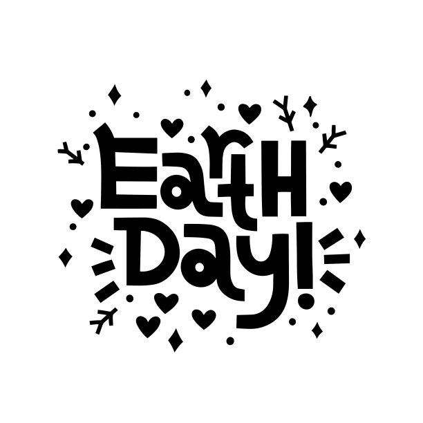地球日手绘字体海报。环保的概念。图片下载