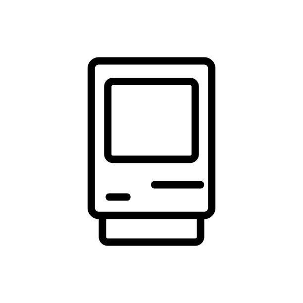 复古电脑图标向量。孤立轮廓符号插图图片下载