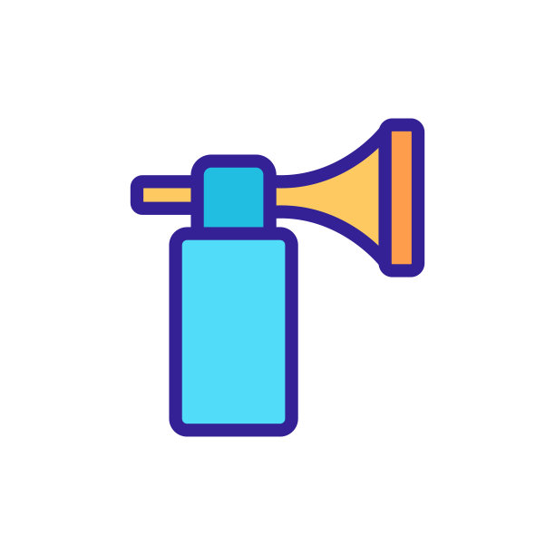 喇叭足球球迷图标向量。孤立轮廓符号插图图片下载