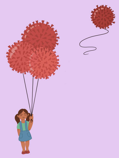 冠状病毒的儿童隐喻传播素材图片