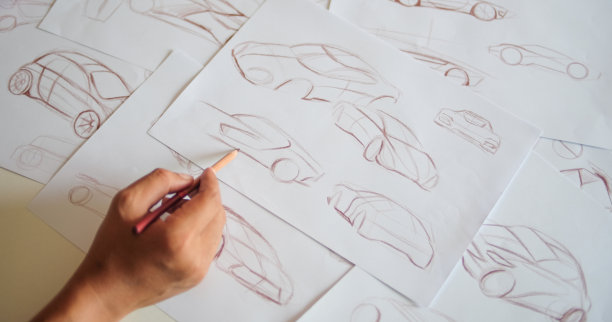 平面设计师艺术家效果图草图设计开发原型车汽车工业创意视觉概念图片下载