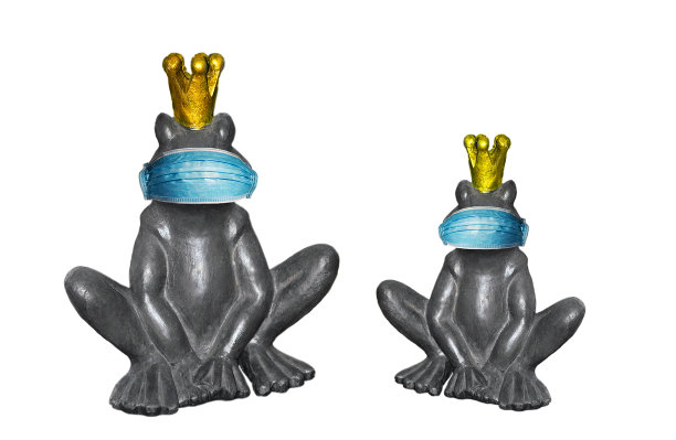 青蛙仙子在脸上污染面膜金冠隔离流感预防感染。图片下载