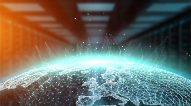 连接系统球体全局视图服务器背景3D渲染图片下载