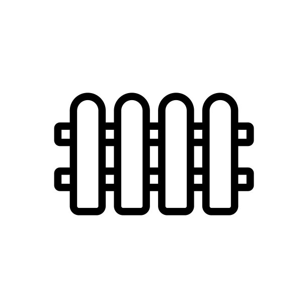 木栅栏图标向量。孤立轮廓符号插图图片下载