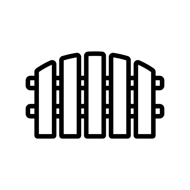 木栅栏图标向量。孤立轮廓符号插图图片下载