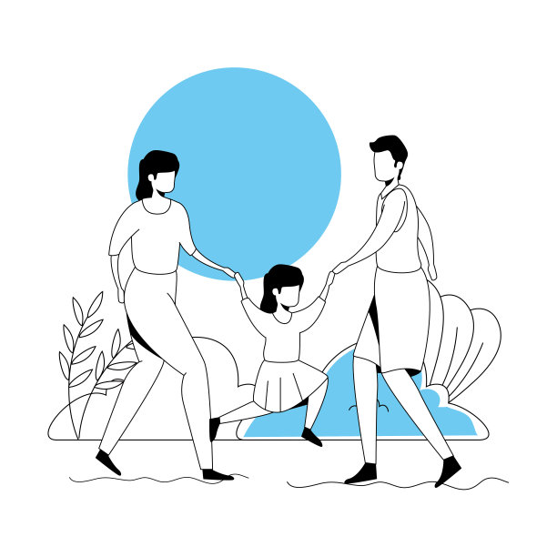 可爱的家庭玩孤立的图标图片下载