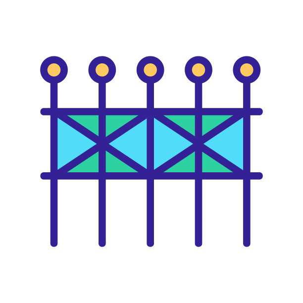 金属栅栏图标矢量。孤立轮廓符号插图图片下载