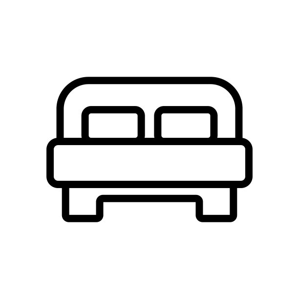 床上图标矢量。孤立轮廓符号插图图片下载