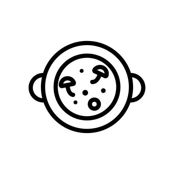 鱼汤图标矢量。孤立轮廓符号插图图片下载