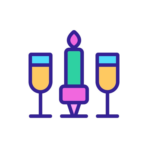 香槟图标矢量。孤立轮廓符号插图图片下载