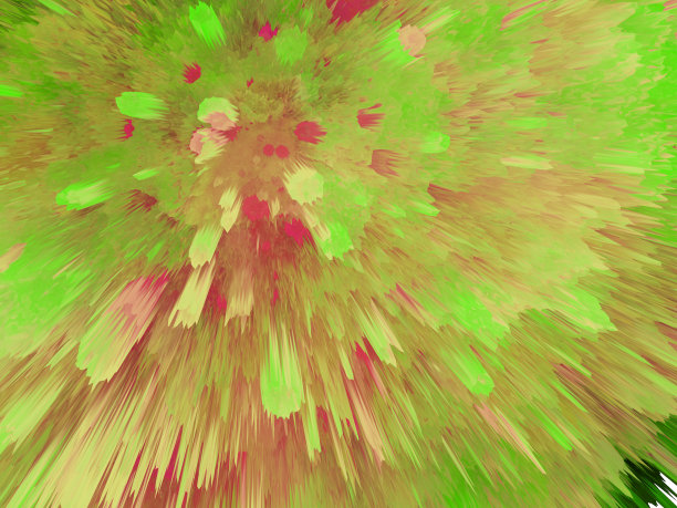 抽象红色和绿色彩色形状的冠状病毒3d渲染背景。图片下载