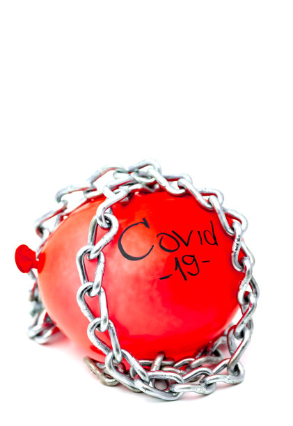 COVID - 19红色充气气球图片下载