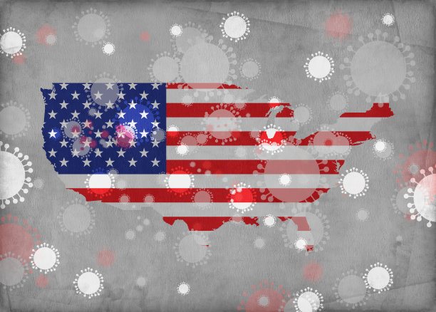 美国地图上的冠状病毒图片下载