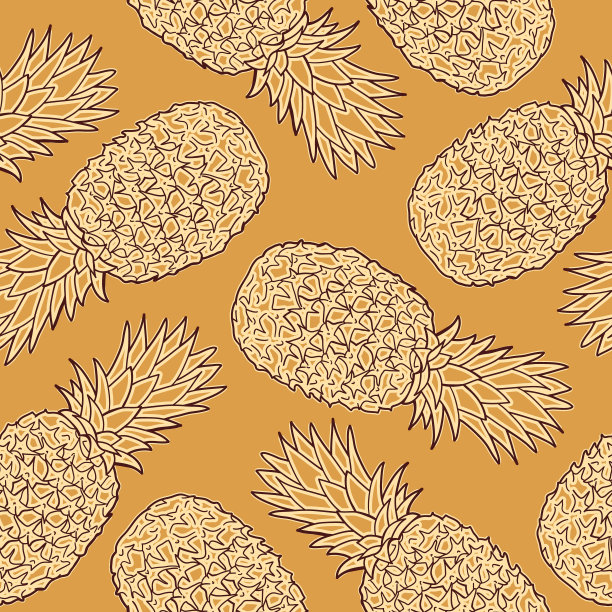 无缝图案与菠萝。图形的绘制。矢量图图片下载