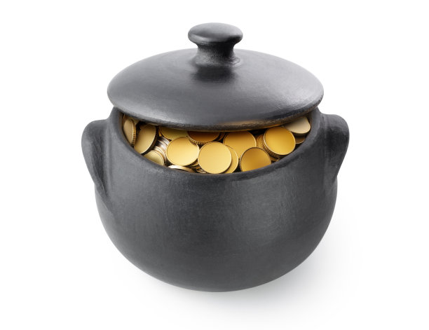 装满金币的罐子图片下载