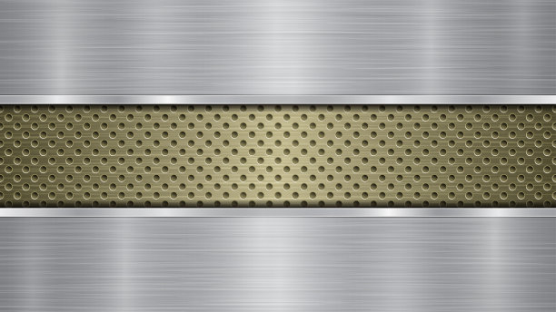 金属背景与孔和抛光板图片下载