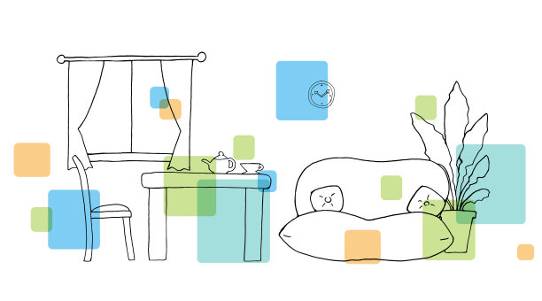 房间的线条画图片下载