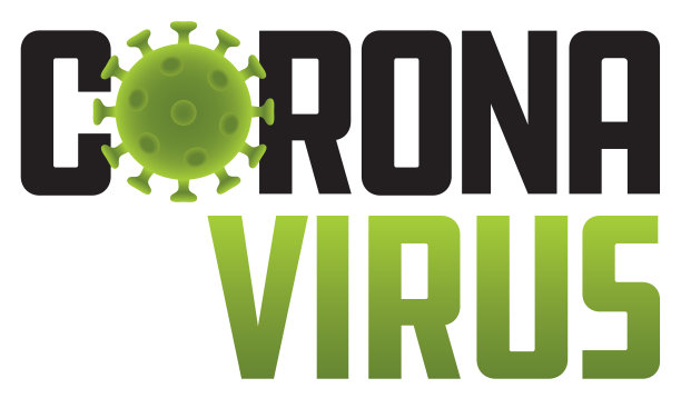 冠状病毒标志插图与病毒分子图片下载