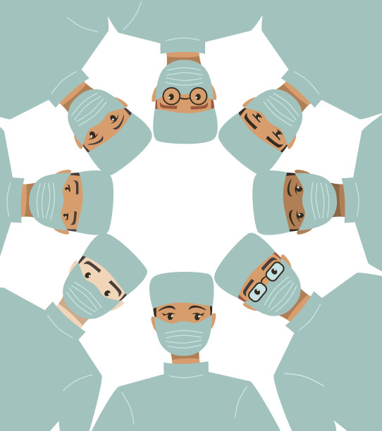 一组外科医生在手术前会俯视病人图片下载