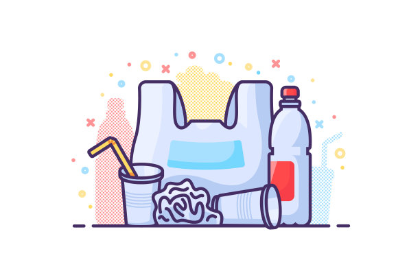 零浪费概念插图。塑料危险垃圾图片下载