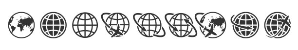 地球图标矢量图图片下载