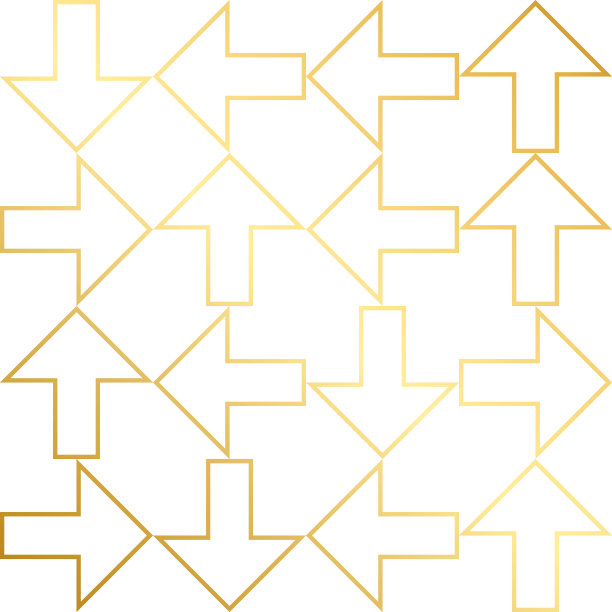 金色纹理金色无缝箭头几何图案相互接触。金色背景矢量无缝模式。图片下载
