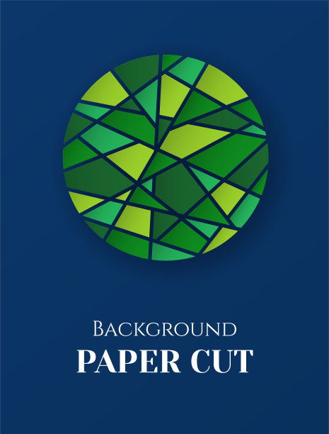 论文风格中的抽象背景。用绿色马赛克元素搭配蓝色的海报。文本的空闲空间。向量图片下载