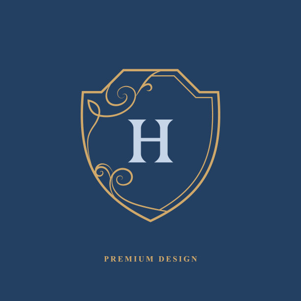 创造性的字母组合。模板与字母h时尚精致的徽章。优雅的标志。绘制元素为书籍设计，品牌名称，名片，餐厅，精品，酒店，邀请。矢量图图片下载