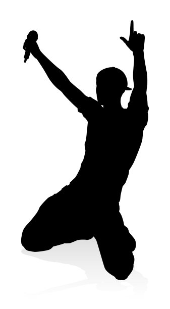 流行乡村歌手或摇滚明星剪影图片下载