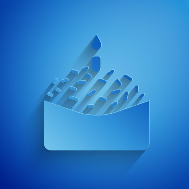 剪纸复活节蛋糕和蜡烛图标孤立在蓝色背景。复活节快乐。纸艺术风格。矢量图图片下载