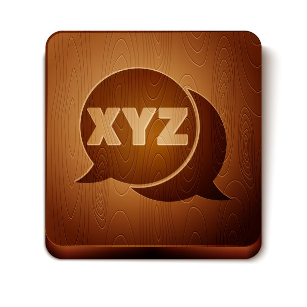 棕色XYZ坐标系统图标孤立在白色背景上。XYZ轴用于图形统计显示。木制方形按钮。矢量图图片下载