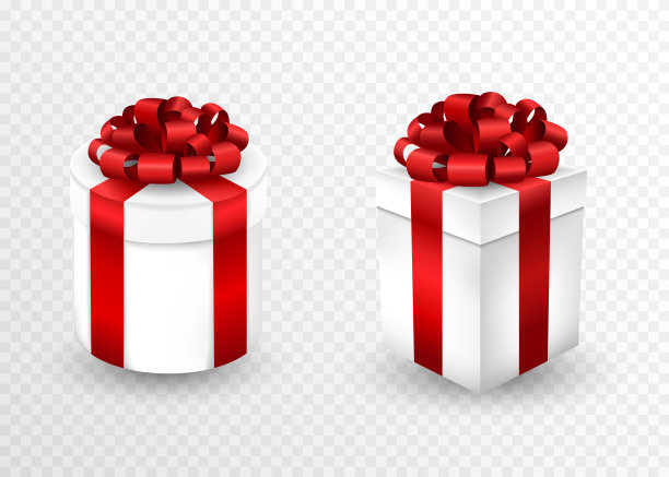 白色背景下的圣诞礼物特写镜头图片下载