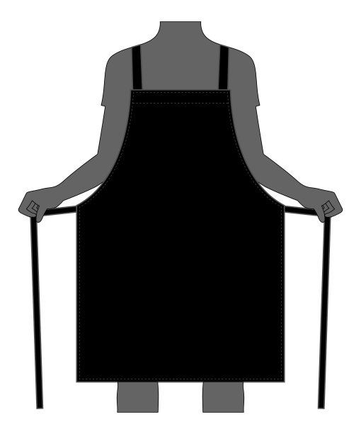 黑色平围裙矢量模板。图片下载