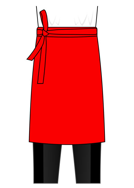 红色厨师围裙矢量模板。图片下载