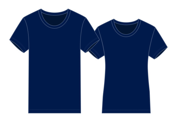 男人和女人海军t恤矢量模板图片下载
