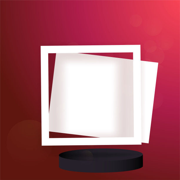 带有漂浮几何形状的金色金属舞台图片下载