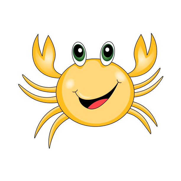 矢量动物插图与彩色可爱的螃蟹图片下载